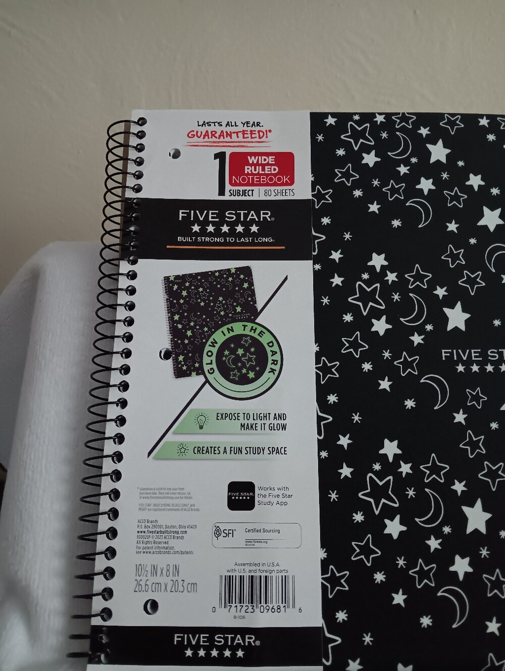 Five-Star 1 Subject Moon & Stars Notebook - Picture 4 of 7